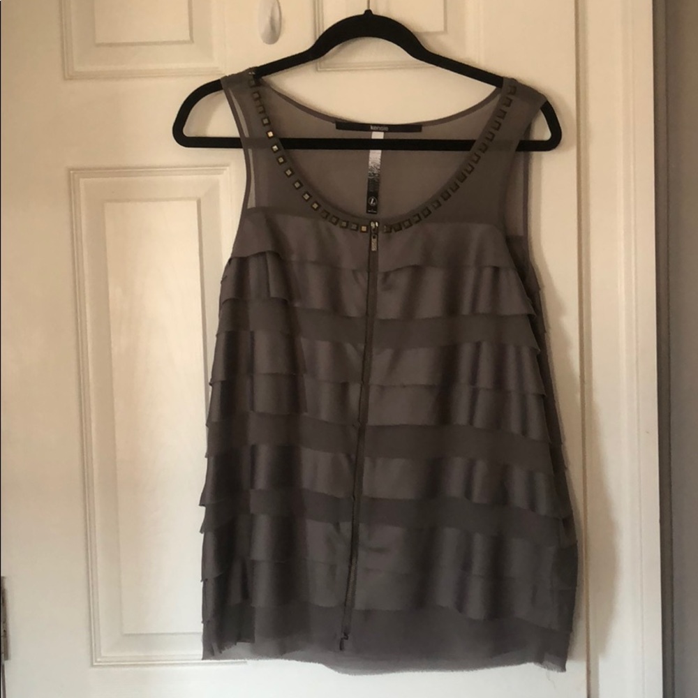 kensie zip-up top